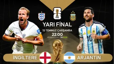 2026 Dünya Kupası: İngiltere - Arjantin yarı finali saat 22.00'de TRT Spor'da