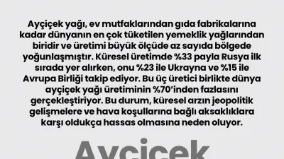 Ayçiçek Yağının Kaderi Üç Üreticiye Bağlı: Rusya, Ukrayna ve AB