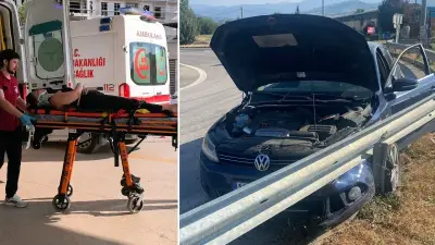 Bursa'da Navigasyon Kazası: Sürücü Ani Yönlendirmeye Uyarken Bariyerlere Çarptı