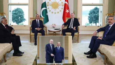 Cumhurbaşkanı Erdoğan, Pakistan Başbakanı Şahbaz Şerif'i Dolmabahçe'de Ağırladı