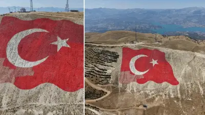 Dünyanın en büyük Türk bayrağı yeniden eski görkemine kavuştu