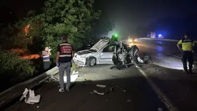 Kocaeli'de arızalanan otomobile TIR çarptı: 1 ölü, 3 yaralı