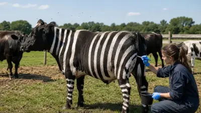 İnekleri Sinek Saldırısından Korumak İçin Zebra Gibi Boyadılar