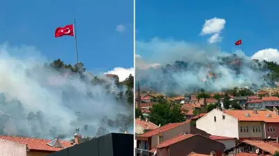 Tarihi Kütahya Kalesi'nde çıkan yangın kontrol altına alındı