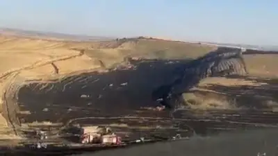 Yozgat'ta hasat sırasında kamyon alev aldı: 150 dönüm yandı