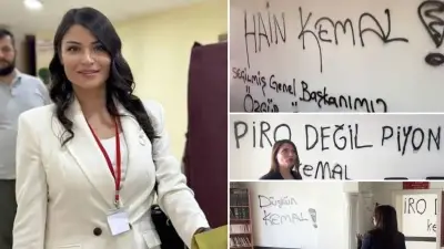 Özel destekçileri Aksaray'da CHP il binasını harap etti, duvarlara Kılıçdaroğlu karşıtı yazılar yazdı