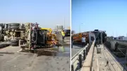 Antalya'da Beton Pompası Kamyonu Devrildi: Sürücü Yaralandı