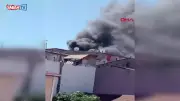 Avcılar'da 5 katlı binanın çatısında çıkan yangın 2 daireye sıçradı