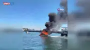 Balat Sahilinde Tekne Alev Alev Yandı: Baba ve Oğul Denize Atlayarak Kurtuldu