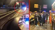 Bursa'da feci kaza: Bariyerlere çarpan otomobil takla attı, o anlar kamerada