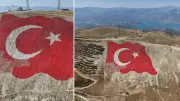 Dünyanın en büyük Türk bayrağı yeniden eski görkemine kavuştu