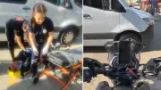 Edirne Keşan'da Minibüsle Motosiklet Çarpıştı: Kask Kamerası Kaza Anını Kaydetti
