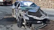 Gümüşhane'de Kamyona Çarpan Otomobil Takla Attı: Bir Kişi Yaralandı
