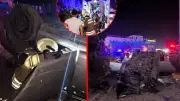 Hatay'da feci kaza! Otomobil direğe çarparak taklalar attı: 3 yaralı