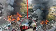 Kayseri Melikgazi'de Hurdalık Yangını: Dumanlar Gökyüzünü Kapladı