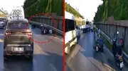 Maltepe'de İki Motosiklet Çarpıştı: Sürücüler Yola Savruldu, Kaza Anı Kamerada