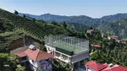 Rize'de çay alım yerinin üzerine halı saha yapıldı