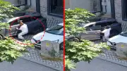 Sakarya'da park yeri kavgası: Bıçaklı saldırı anı kamerada