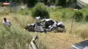 TEM Otoyolu'nda şarampole devrilen otomobil: 1 ölü, 3 yaralı