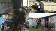 Tır sürücüsü faciayı önledi: 22 kişilik aile yangına uykuda yakalandı