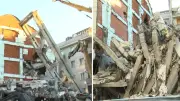 Bahçelievler'de yıkım felaketi: 6 katlı bina komşu apartmanın üzerine çöktü