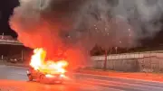 Eskişehir'de Seyir Halinde Alev Alan Otomobilin Sürücüsü Yaralandı