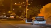 Mardin'de Seyir Halindeki Otomobil Alev Alev Yandı