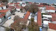 Mudanya Tarihi Hal Meydanı'nda yenileme çalışması başladı